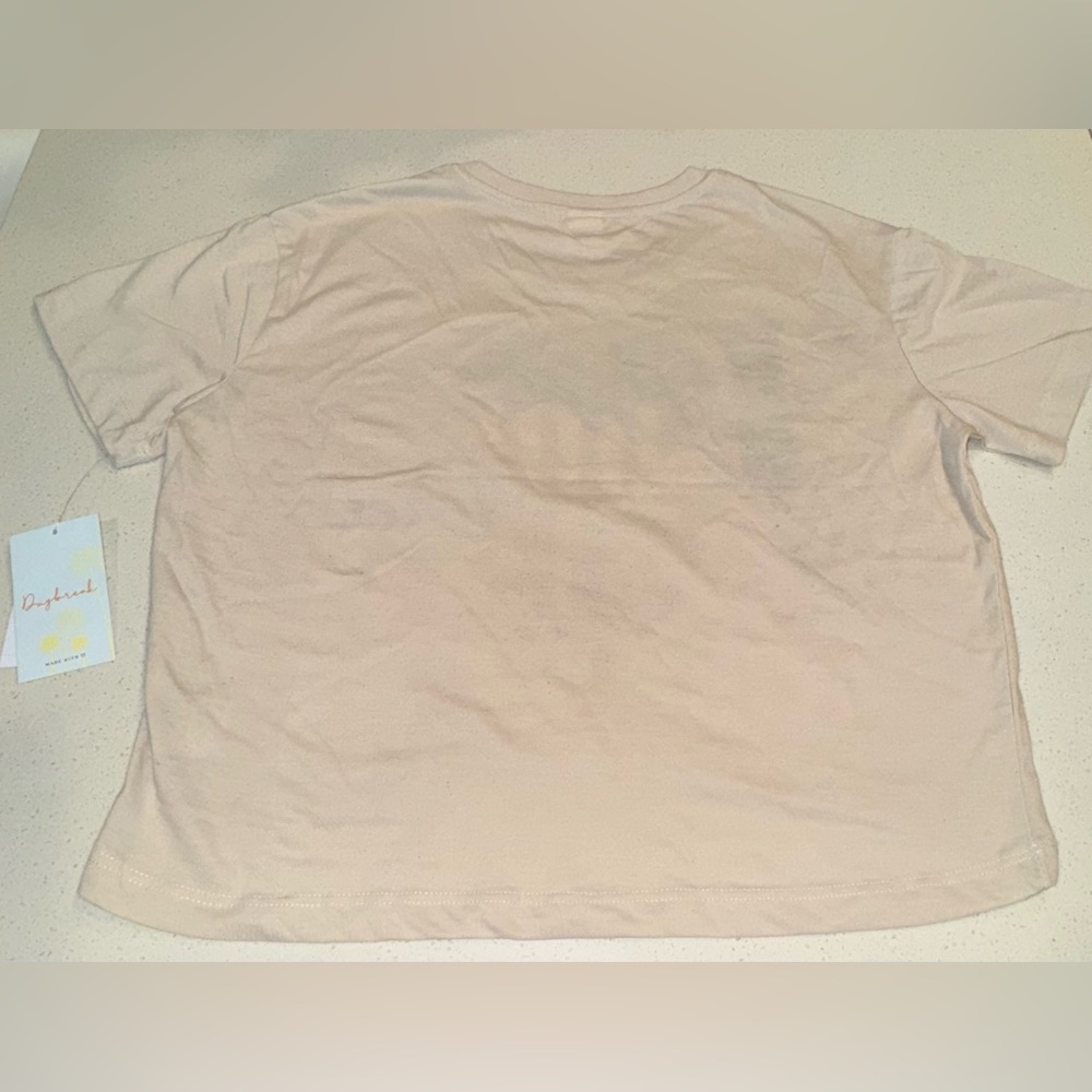 NWT Daybreak "I ❤️ Diet Coke" Americana Crop Tee - Oyster Medium - Picture 5 of 12